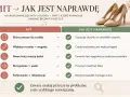 Tabela obala mity o butach, pokazując, że tęgość buta H nie zawsze oznacza większy rozmiar, a nowe buty powinny być wygodne od razu.